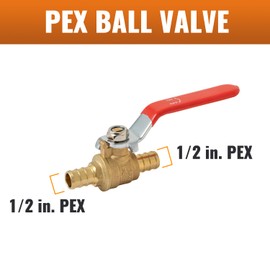 SUNGATOR 6-Pack Pex Ball Valve 1/2 Inch, Full Port 1/4 Turn Crimp Pex Shut Off Valve for Hot and Cold Water, UPC Certified