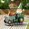 Fun Garden Ornament Wilf the Gnome on Tractor ideal for