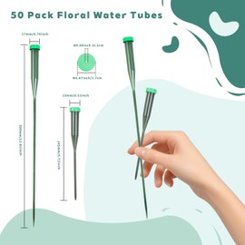 Flower Tubes 50Pack-14.5cm/5.71inch Plastic Foral Tubes with Rubber Caps, Leak Proof Design for Flower Arrangements,Bouquet Preservation for Wedding Centerpieces Fresh