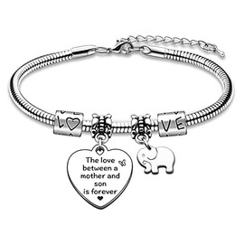 AMZQ Mum Gifts Mum Bracelet from Son Mum Birthday Gifts Christmas Keyring Present for Mum Mummy Mother