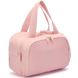 Axcone Travel Toiletry Bag, Wide Open Toiletry Bag, Travel Bag, Fluffy Cosmetic Make Up Bags, Organiser, Hand Luggage, Cosmetic Bag for Men and Women, pink, Cosmetic bag