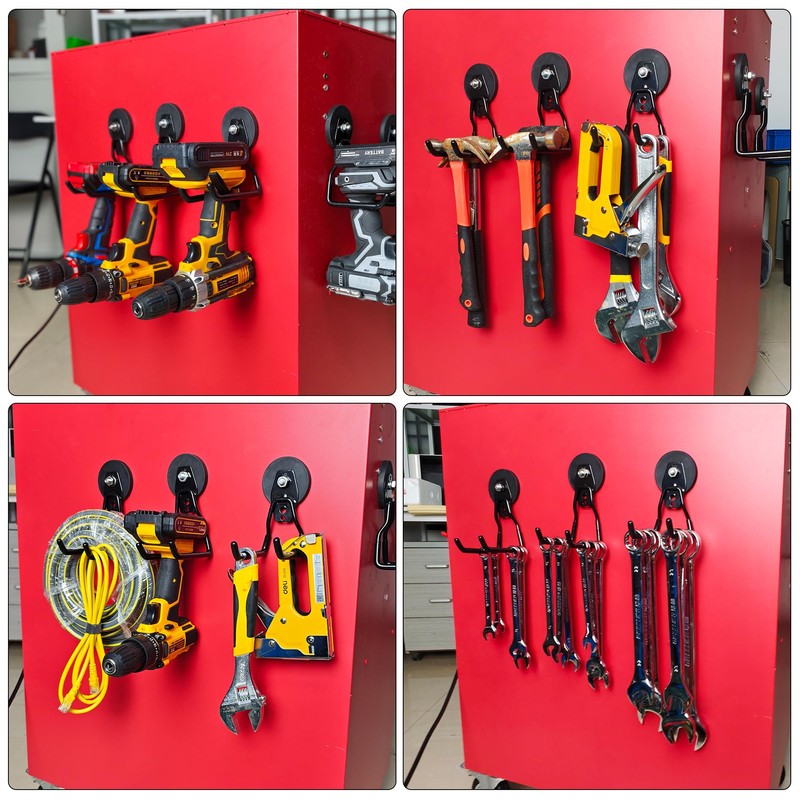 3-H Heavy Duty Magnetic Hooks,No-Drill Garage Power Tool Holder, 2