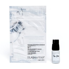 Lash Affair Eyelash Extension Glue, False Lash Semi-Permanent Professional Strong Adhesive for Individual Lashes, Lash Tech Artist Supplies, Quick-Dry, Latex Free, Low Fumes, Black, True Love, 5 ml