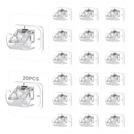 Soporte para Barra de Cortina, Soporte para Barra de Cortina para Cortinero, Soportes Autoadhesivos para Barra de Cortina sin Taladro, Adecuado para el Hogar, Cocina, Baño (Transparente)