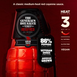 The General’s Hot Sauce Triple Threat Hot Sauce Gift Set - Variety Pack with Habanero & Cayenne Peppers - All-Natural, Spicy Sauce Collection - American Grown, Veteran-Owned, 3-Pack (6oz Bottles)