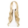 Zclro Blonde Curly Wig for Women, 27.55 Inch Long Wavy