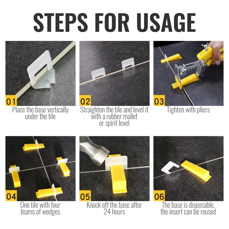 TUAKIMCE 500Pcs Tile Leveling System 2mm,Tile Spacer Clips for Floor