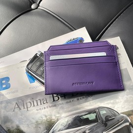 BETTERHUMZ Credit Card Case Nappa Leather Material for Men and Women Card Holder Slim Wallet 8 Slots and 1 Pocket (Purple)