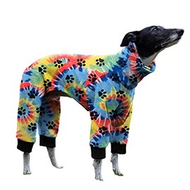 Cnkwei Dog Pajamas Medium Large Dog Paw Printed Greyhound Pajamas Jumpsuit Bodysuit Blue