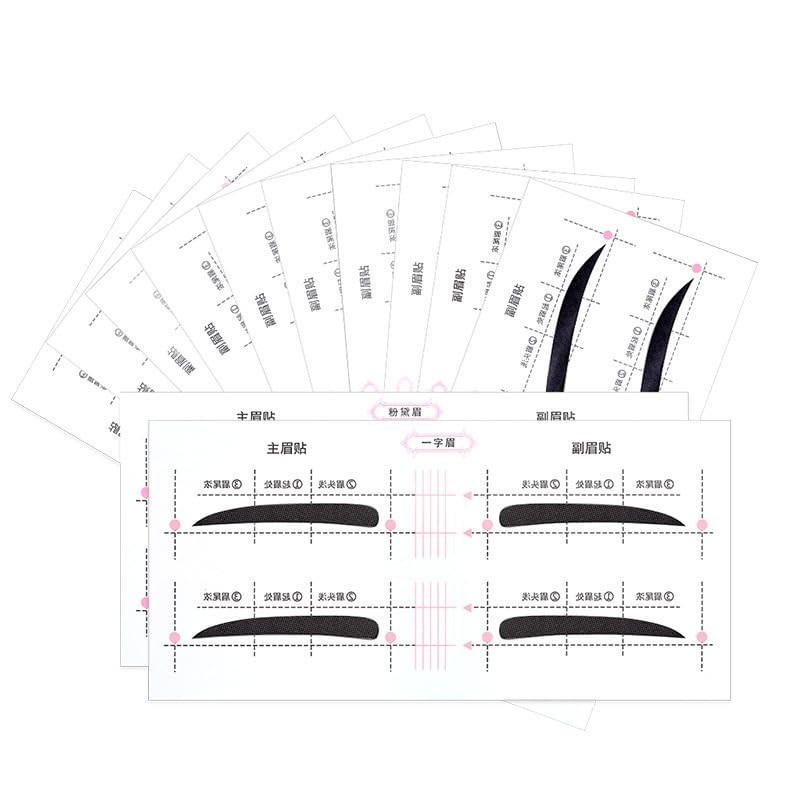 Plus Nao Eyebrow Template, Double Eyebrow, Set of 52, Sticking,