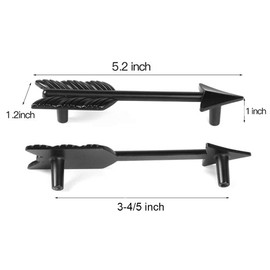 Cabinet Door Pulls Arrow Shaped,CENGOOD Kitchen Cupboard Cabinet Dresser Closet Drawer Hole Center 3-4/5"(96mm) Black Pack of 10
