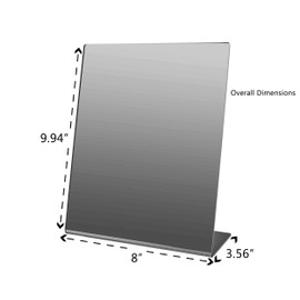 Marketing Holders 6 Pack 8x10 Inch Acrylic Mirror Counter Slanted Back L Shape Vertical Easel No Assembly Teens Bathroom Hair Salon Piercing Kiosk Home or Work Desk Makeup Mirrors