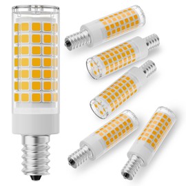 DUMILOO E12 60W LED Candelabra Bulbs Replacement C7,Dimmable,3000K Warm White,600 Lumen T6 E12 120V 6W LED Chandelier Light Bulbs for Ceiling Fan Pendant Lighting Salt Lamp,6 Pack