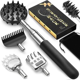 TUKUOS Telescoping Back Scratcher with 5Pcs Detachable Heads, Valentines Day Gifts for Him Men, Larger Scratching Tips, Anniversary Birthday Gifts for Men Women Back Scratcher for Men/Dad/Women/Adults