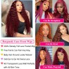 KRKRYQ 99J Burgundy 13x6 Lace Front Wigs Human Hair 28