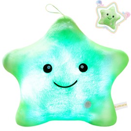 KAHEAUM LED Night Light UP Glow Star Pillow for Kids Throw Pillow Children Boy Girls Stuffed Animals,Cute Pillows Plushies Twinkle Twinkle Little Star Toys Plush Gifts for Birthday Christmas New Year