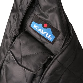 KAVU Rope Puff Bag Sling Crossbody Backpack Travel Quilted Purse-Black