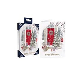 Tom Smith Pack 10 Charity Christmas Cards Festive Front Door Design Made UK Eco