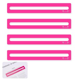 4pcs Mahjong Line Finder, Good Luck Mahjong Card Line Guide Rules Reader Helper Mah Jongg Accessories Gifts for Players (Rose Red)