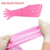 AIMALL 50PCS Disposable Veterinary Long Arm Gloves 37.4 Inch Pink