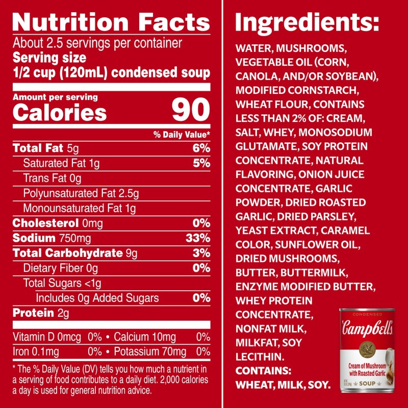 Campbell's Condensed Cream of Mushroom Soup with Roasted Garlic 10.5