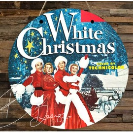 White Christmas Movie, Sisters , Style 10 Inch Metal Door Hanger