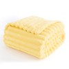 Excervent Solid Striped Flannel Fleece Blanket (50x70 inches, Light Yellow)