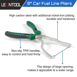 LEONTOOL 9 Inch Car Fuel Line Pliers - Quick Release Fitting Connection Remover - High Carbon Steel - Anti-Slip Comfort Grip