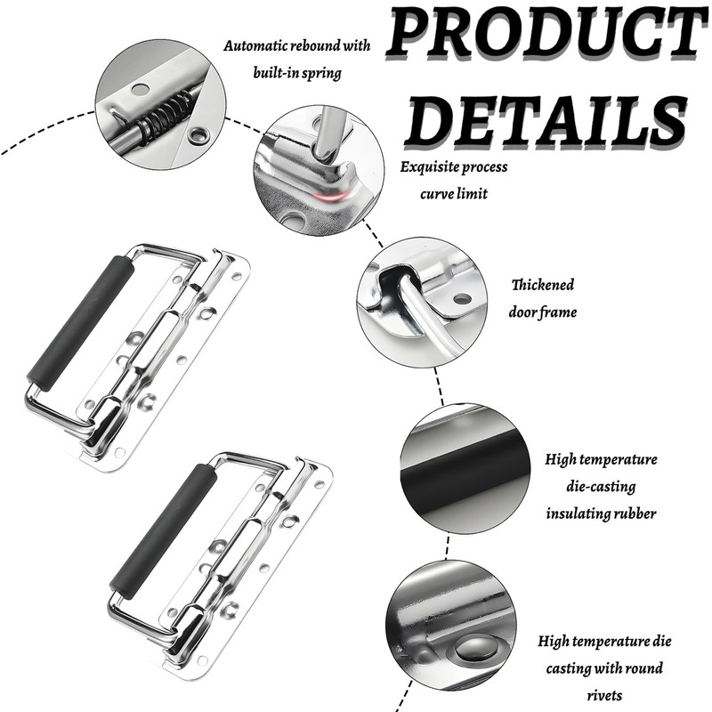 ZXNJA Pack of 2 Folding Handles, Box Handle, Folding Handles