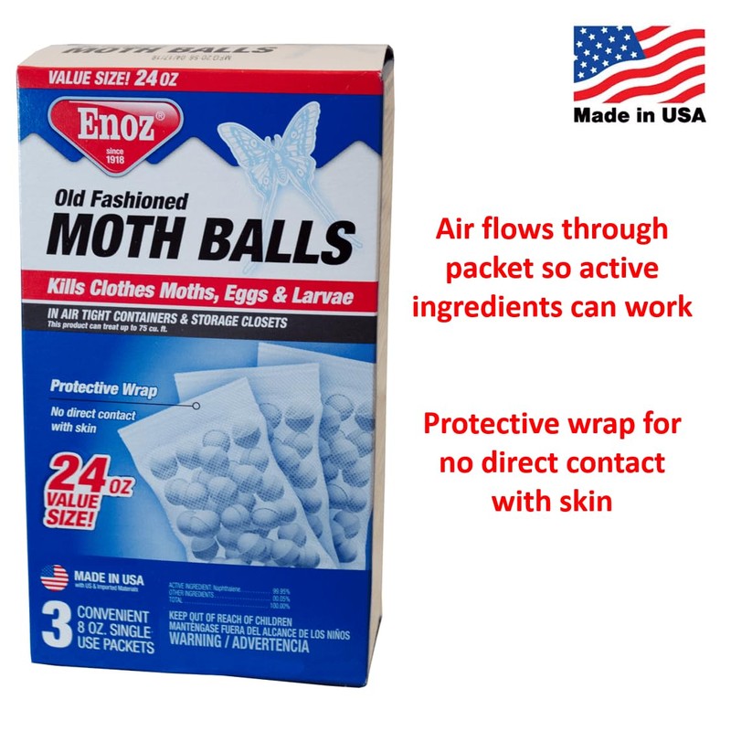 Made in The USA Old Fashioned Moth Balls - 24