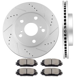 cciyu Front Premium Brake Rotors + Ceramic Brake Pads fit For 2010-2012 For Lexus HS250h,2008-2015 For Scion xB,2012-2017 For Toyota Prius V,2006-2018 For Toyota For RAV4
