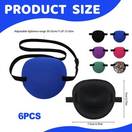 6Pcs Eye Patches Adjustable Medical Eye Patch for Adults and Kids Soft Breathable Shading Amblyopia Eye Patch Apply for Left or Right Eye for Lazy Eye Amblyopia Strabismus or After Surgery