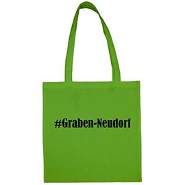 Social Network... # Digging NEUDORF Hash Tag Shopping Bag School Bag Gym Bag 38 x 42 cm in Pink Blue Green Grey Yellow Red Black White Beige, Green
