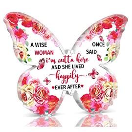 EoffIvan Stocking Stuffers For Women Unique Retirement Gifts For Coworker Boss Lady Leaving Gifts For Female Coworker Inspirational Acrylic Butterfly Keepsake Desk Decoration