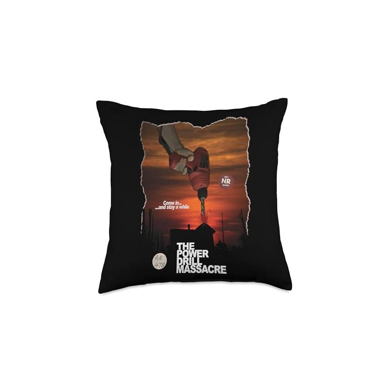 Power Drill Massacre Survival Horror Slasher Game Throw Pillow
