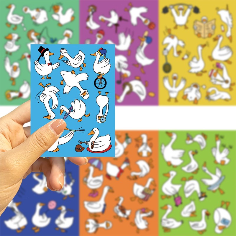 24 Sheets Make Your Own White Goose Stickers,Make a Face