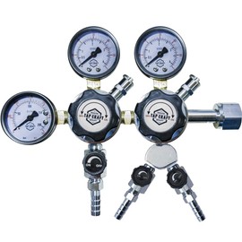 TAPCRAFT - Heavy Duty Dual Stage Kegerator Co2 Regulator CGA-320-0-60 PSI Working Pressure - 0-3000 PSI Tank Pressure - Check Valve 5/16" Barb - CO2 Tank Pressure Regulator for Homebrewing