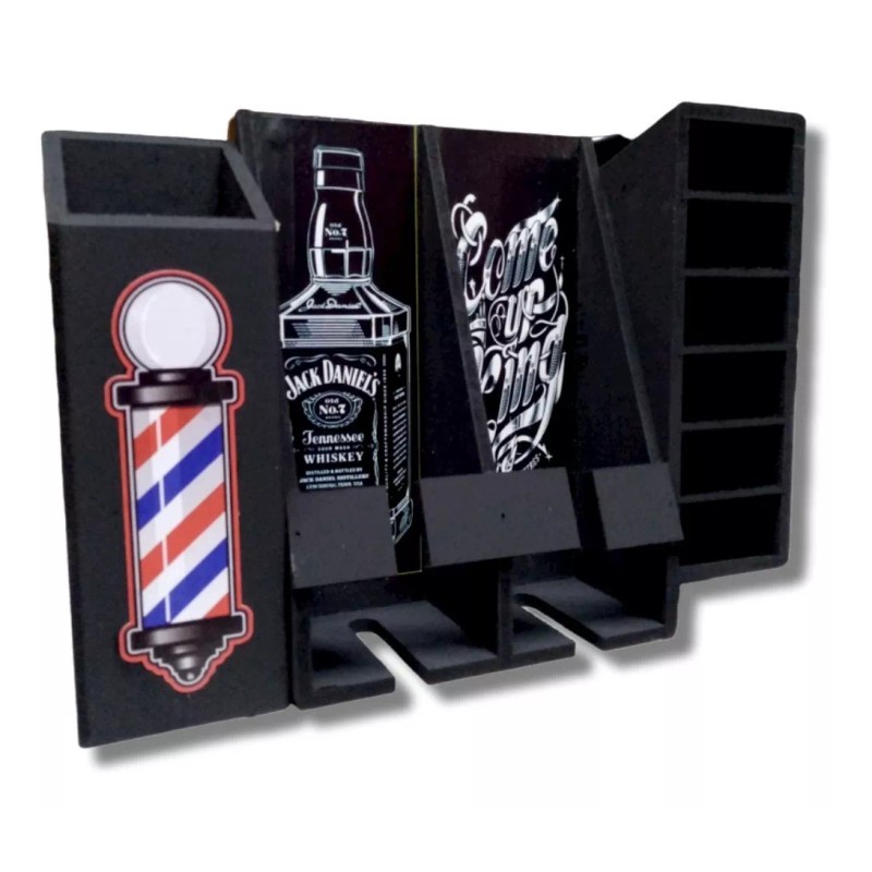 Vintage Porta Maquinas De Madera Negro Para Herramientas Barber Ch