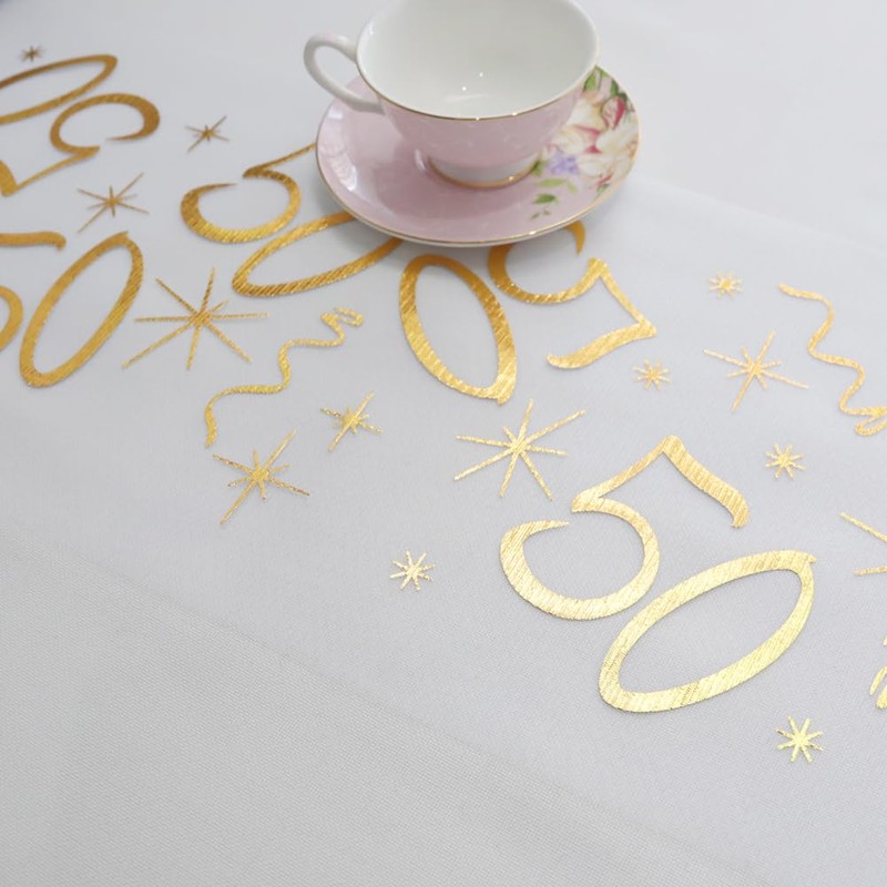 Yontree 50th Birthday Decoration Table Decoration Birthday Table Runner for