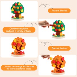 INIFEIDALA Montessori Toys for 3 4 5 6 Year Old - Wooden Sensory Toy for Toddlers - Shape Sorting Puzzle for Fine Motor Skills - Apple Picking Magnetic Tree Toy,Hand-Eye Coordination,Color Recognition