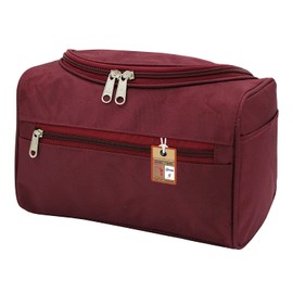 atorakushon Fabric Multipurpose Makeup Bag Travel Vanity Jewellery Cosmetic Pouch for Women Necklace Storage Shower Bag Toiletry Wardrobe Organizer Maroon