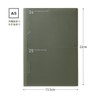 Laconic LAMS83-160OL 2025 A5 Monthly Notebook, 2 Pockets, Olive (Begins