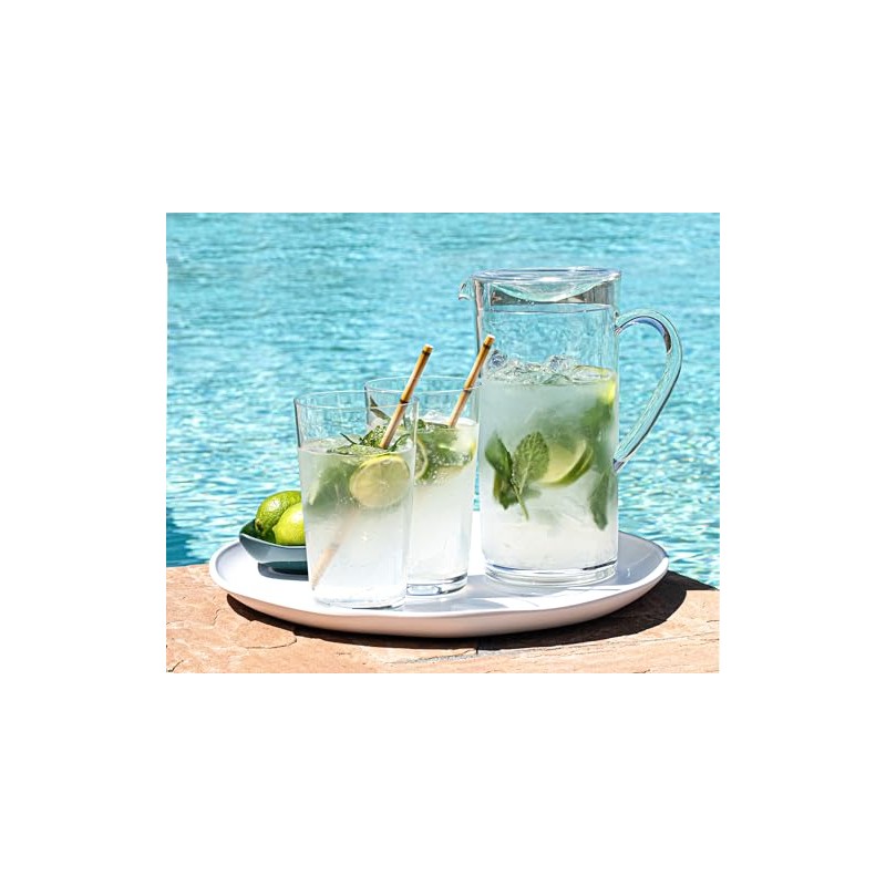 Abode Homewares Montana Cocktail Pitcher with Lid, Indoor/Outdoor, Clear, 60