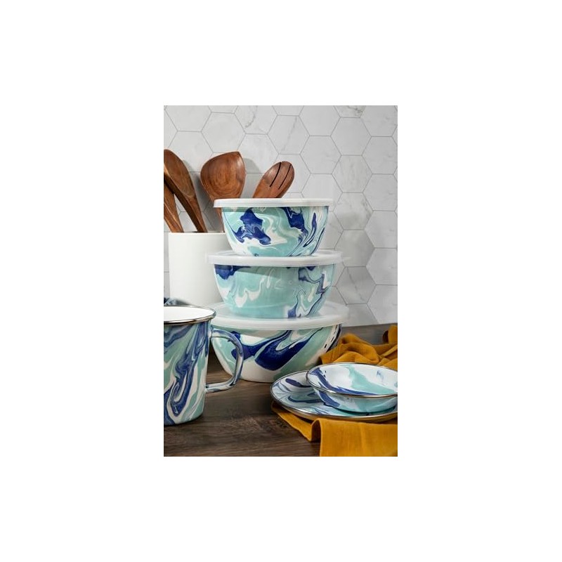 Golden Rabbit Enamelware - Set of 3 - Nesting Bowls