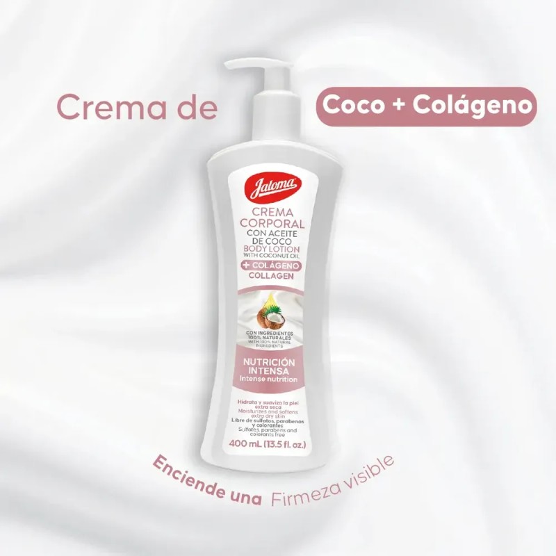 Crema Corporal Con Aceite De Coco Y Colágeno 400 Ml