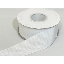 2 metres of 38mm White Petersham Traditioanl Rayon Ribbed Ribbon Double Sided Milliners 38 mm 3.8cm