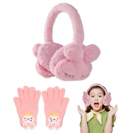 DKDDSSS Kids' Girls' Lovely Plush Earmuff, Winter Kids Earmuffs, Warm Ear Cover For Girls Children, Ear Warmer Protection for Children, Adjustable Christmas Birthday Gifts for Child