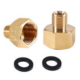 Pack of 2 gas bottle adapters, 1/2 inch female x 1/4 inch external thread, gas adapter, 1/2 inch right to 1/4 inch left, gas hose adapter connector for gas stove, camping stove, stool stove, gas