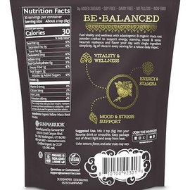Sunwarrior Organic Maca Root Powder Yellow 8 Grams of Adaptogenic Superfood per Serving Supports Energy, Stamina, Mood & Balance Peruvian Maca Powder 