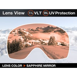 ZERO TECH BASE Compatible Replacement Lens for Smith Squad Snow Goggles Sapphire Mirror